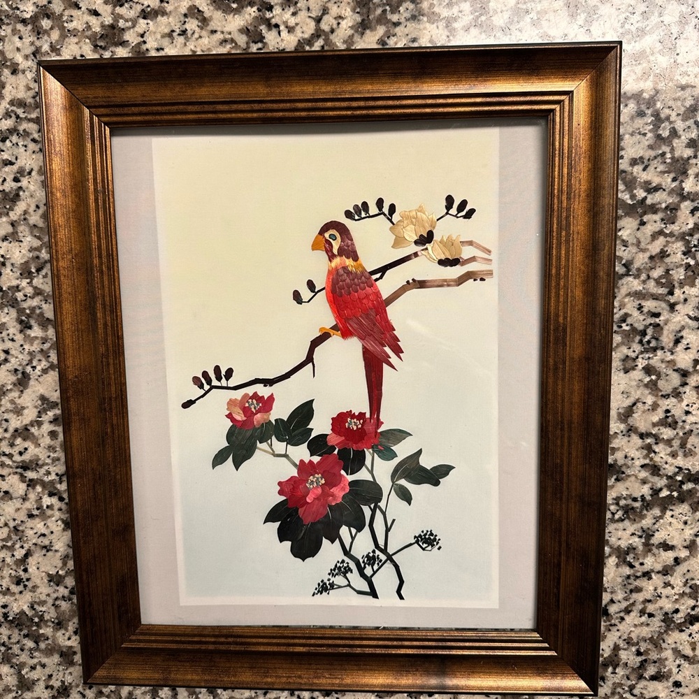 Framed Vintage Bamboo Asian Art